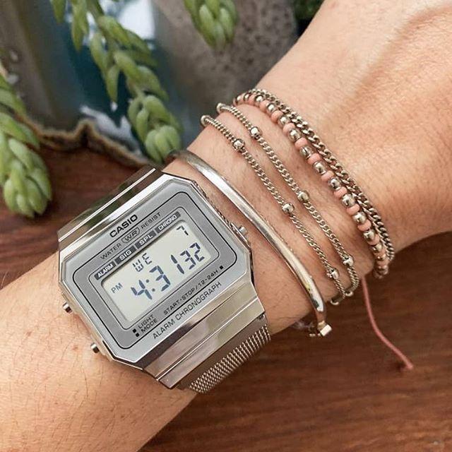 Đồng hồ unisex dây kim loại Casio Anh Khuê A700WM-7ADF