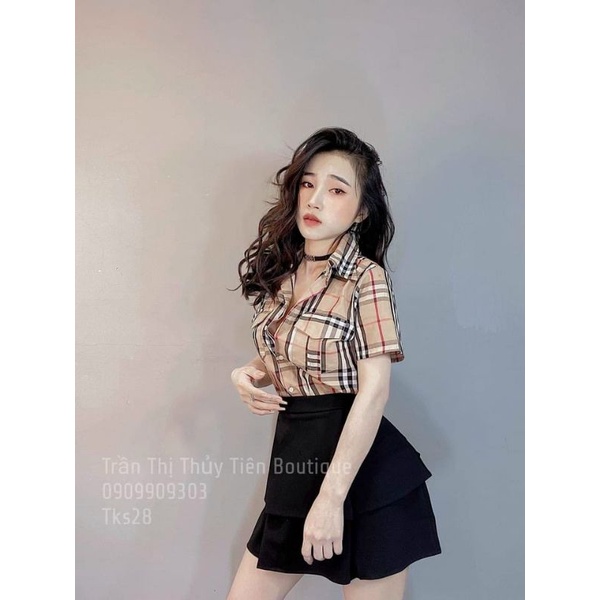 Áo sơmi cộc tay sọc Bờ_Bờ_Rờ siêu chanh sả