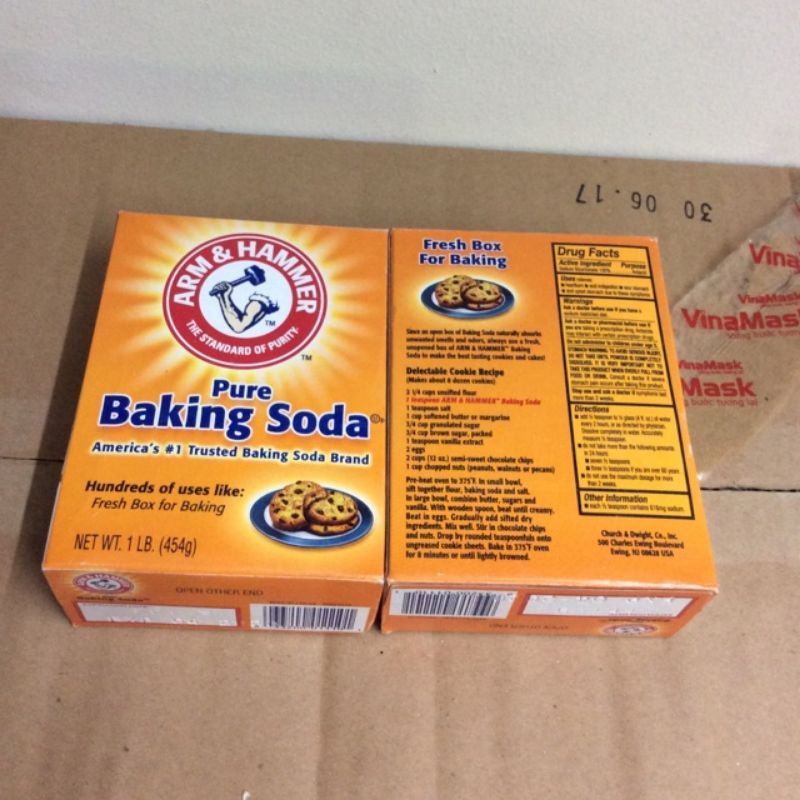 Bột Baking soda nhập khẩu Mỹ, bột làm trắng răng, làm bánh, tẩy tế bào chết ( 454gram)