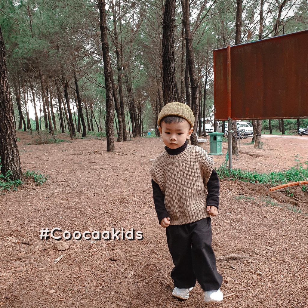 Áo len ghi lê trơn Hàn Quốc cho bé gái bé trai size 80-120