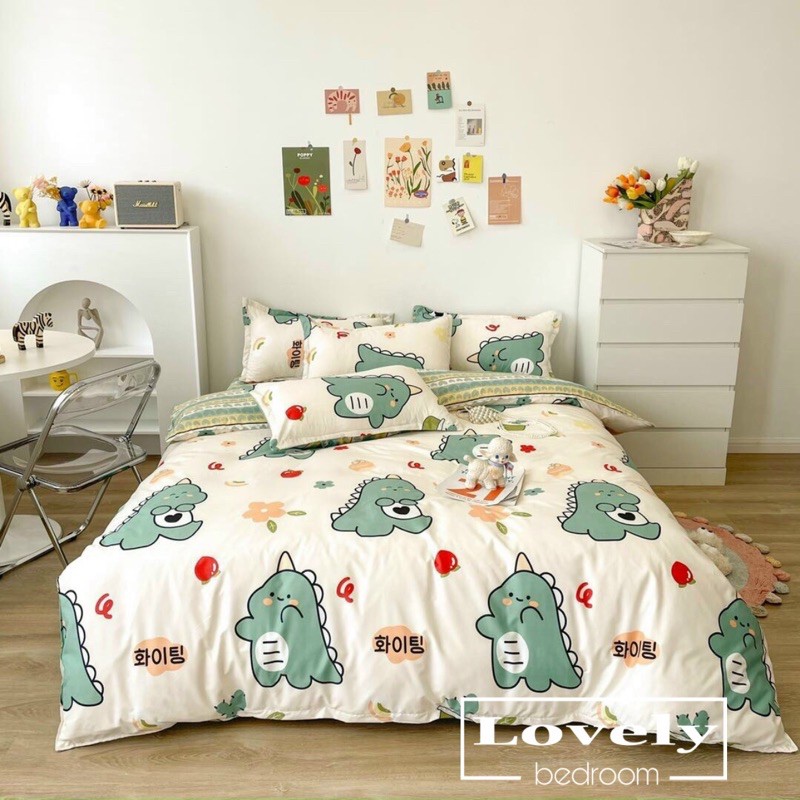 Set chăn ga 4 món- khủng long