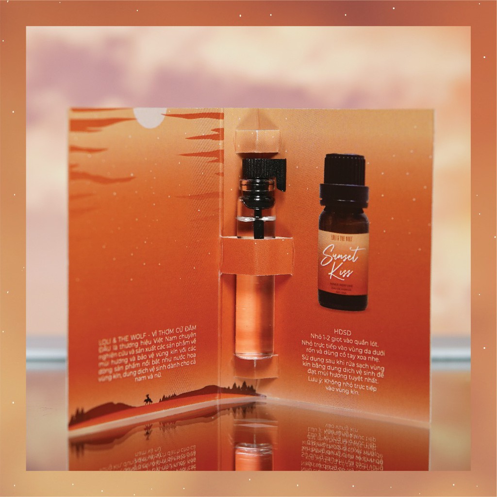Nước hoa vùng kín nữ Sunset Kiss lưu hương lâu chai 2ml nhỏ gọn tiện lợi - LOLI & THE WOLF | Thế Giới Skin Care