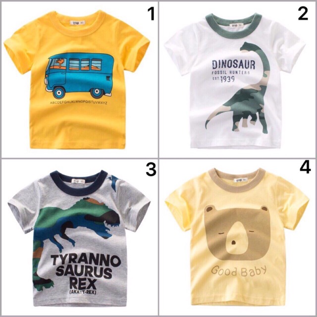 Áo cotton cộc tay bé trai