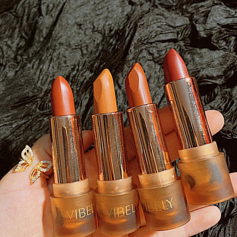 Son Môi Vibely Màu Hổ Phách Chất Nhung Mềm Mại Chống Thấm Nước Lâu Trôi