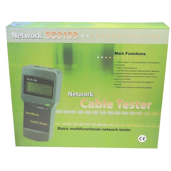 Máy test mạng LCD SC8108 đo độ dài cáp mạng,tìm điểm đứt