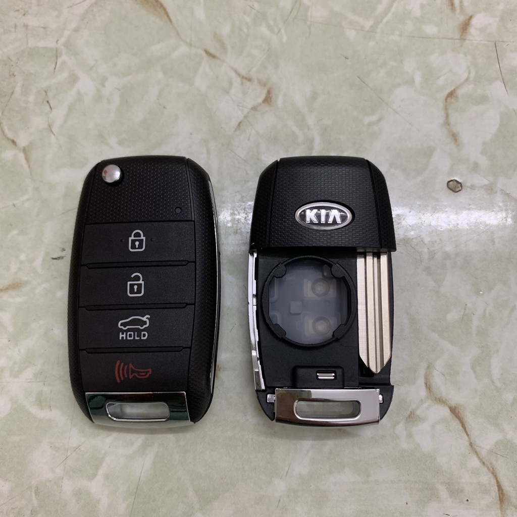 Vỏ Chìa Khóa Gập 4 Nút Đen Dùng Cho Xe KIA