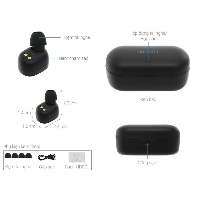 Tai nghe Bluetooth TWS Mozard TS13 chính hãng