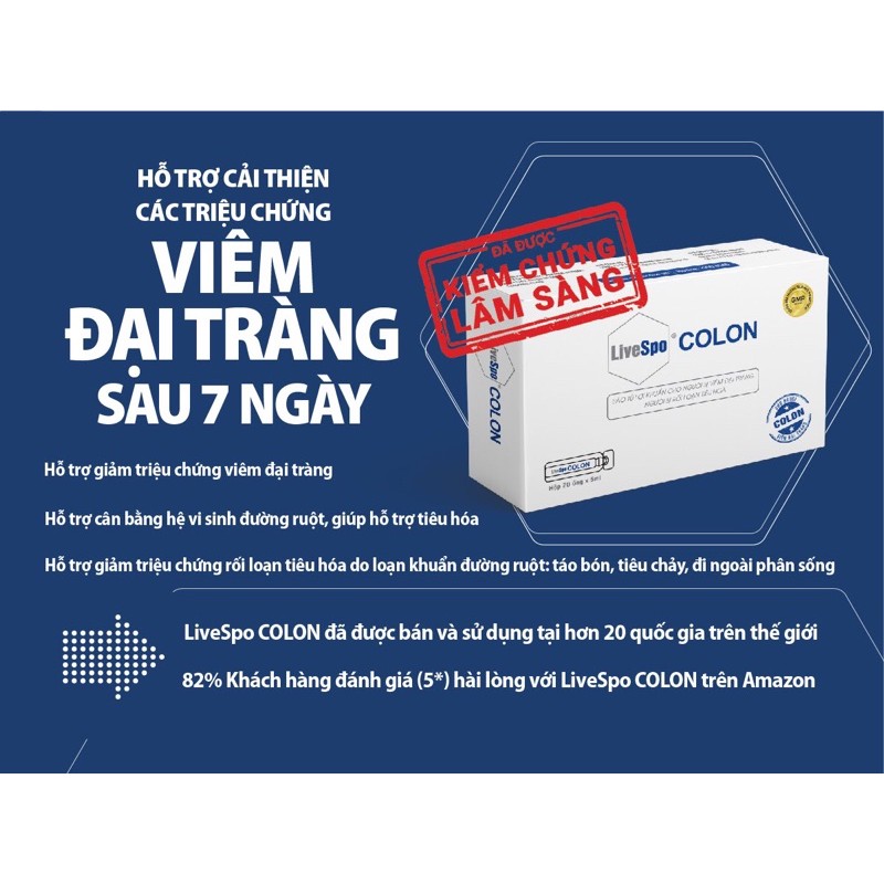 LiveSpo Colon Bào tử lợi khuẩn LS-III cho người  viêm đại tràng, táo bón tiêu chảy thường xuyên( Hộp 20 ống x 5ml) | BigBuy360 - bigbuy360.vn