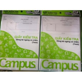 Giấy Kiểm Tra Campus Có Chấm TP-BS70G-25 (Mua 2 tập tặng 1 bút xoá)