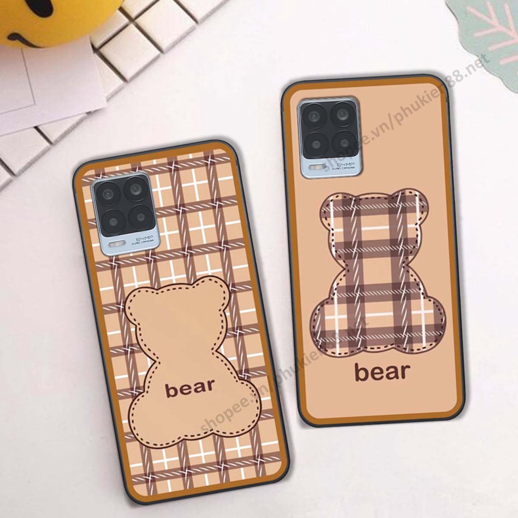 Ốp lưng Realme 8 ốp điện thoại LineBear, bé tóc xù, hoa siêu đẹp