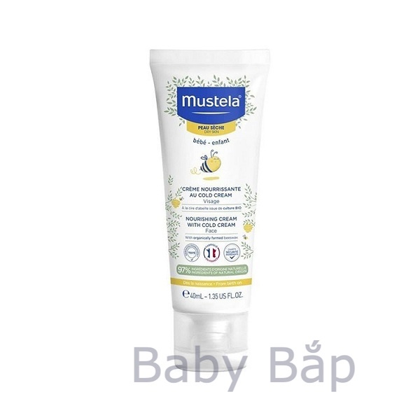 Kem dưỡng da mặt, giữ ẩm cho trẻ sơ sinh, trẻ nhỏ Mustela Nourishing Cream With Cold Cream 40ML