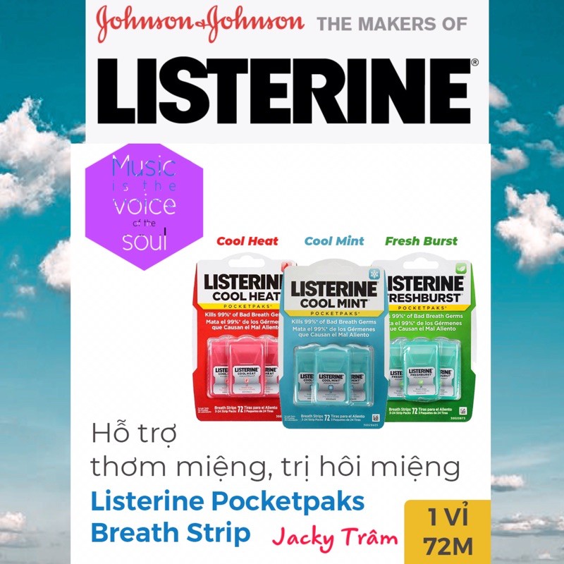 Miếng ngậm thơm miệng, diệt khuẩn Listerine của Mỹ ( vỉ 3 hộp/ hộp 24 miếng)