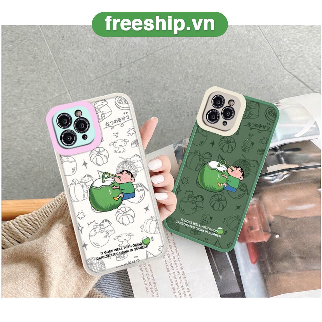 Ốp lưng iphone cạnh vuông lỗ camera shin ôm dừa 6/6splus/7/7plus/8/8plus/x/xr/xs/11/12/13/pro/max/plus/promax