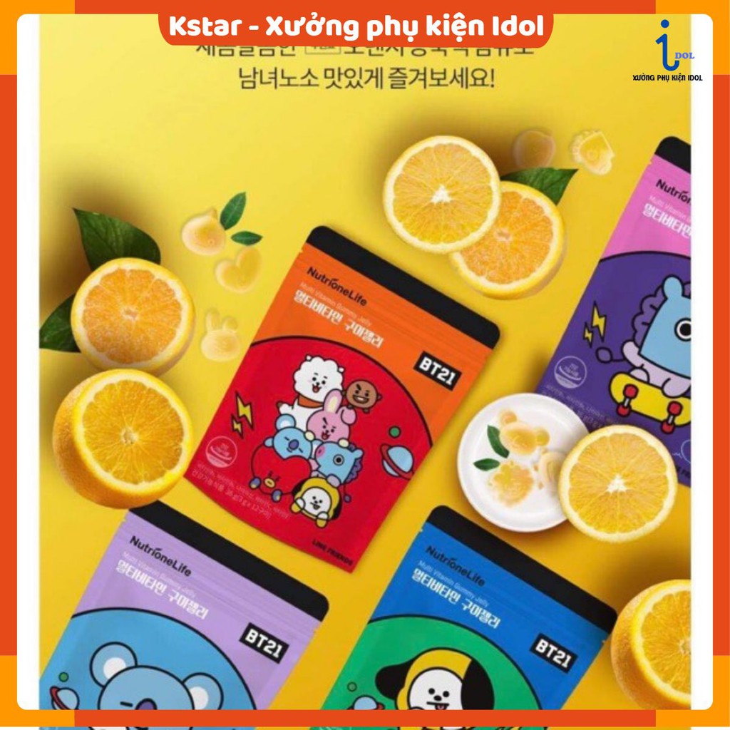Kẹo Dẻo BT21 Multi Vitamin Gummy Jelly | NutrioneLife x BT21 CHÍNH HÃNG (K106)