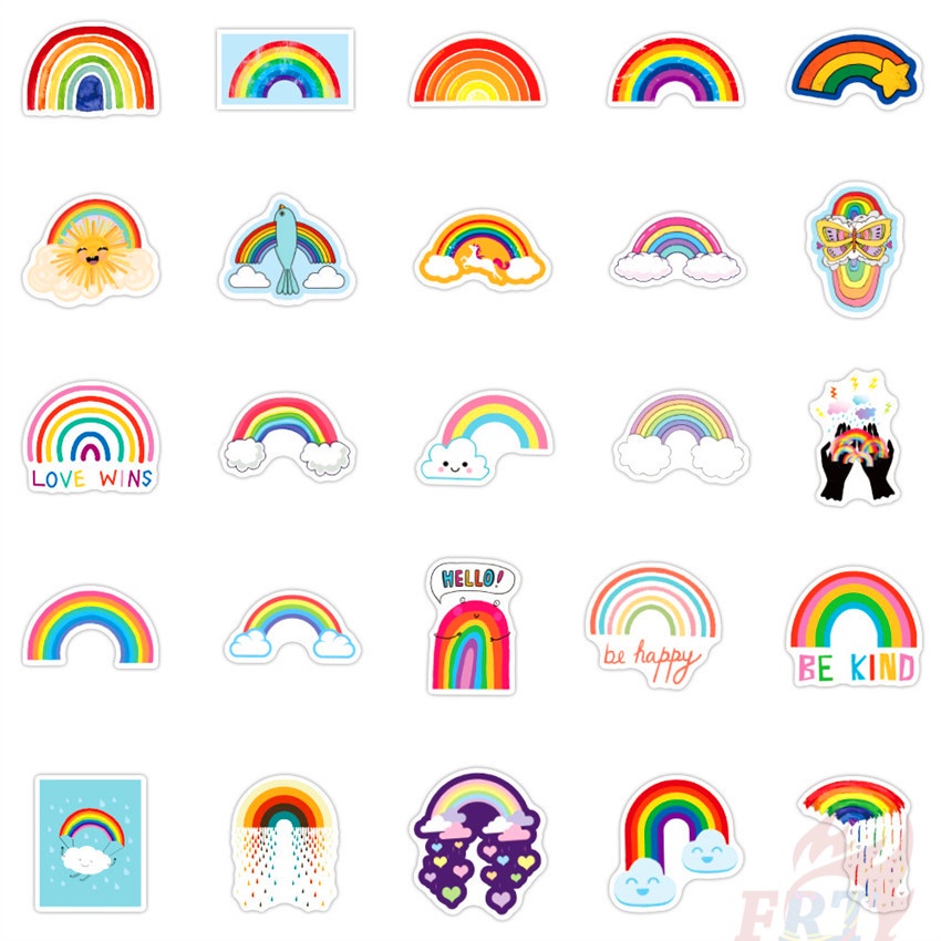 Bộ 100 Cái/Bộ ❉ Xin chào! Meet Rainbow - Hình Dán Cầu Vồng Encounter Cầu Vồng ❉ Sticker Dán Tường Chống Thấm Nước Thời Trang