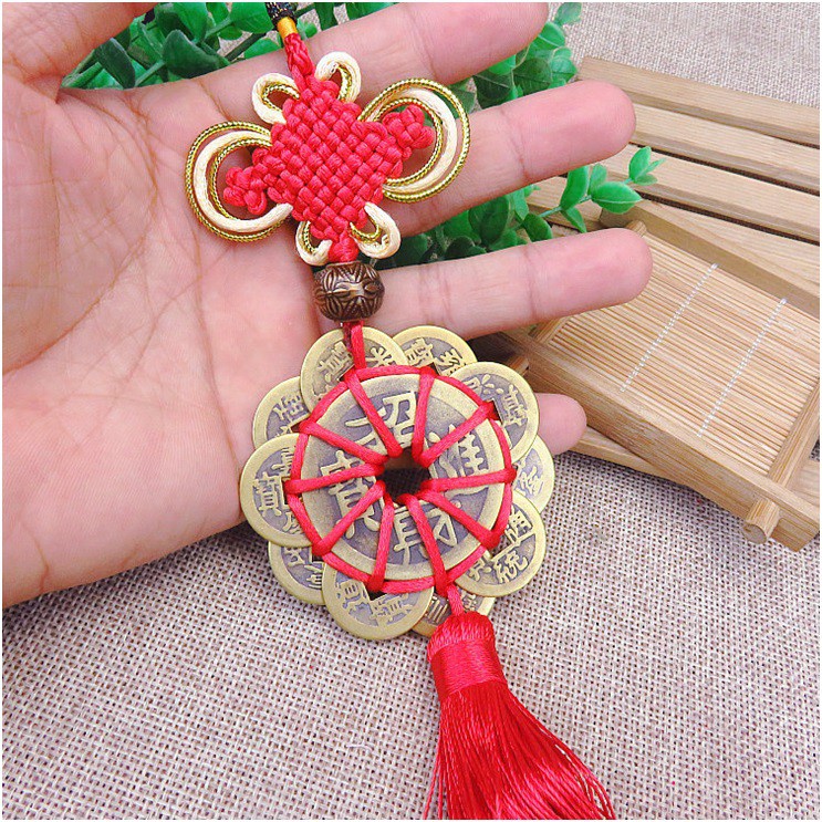 Combo 2 Dây Xu Mai Hoa Thập Toàn treo ô tô phong thủy ( 10 Cánh ) #Maihoathaptoan