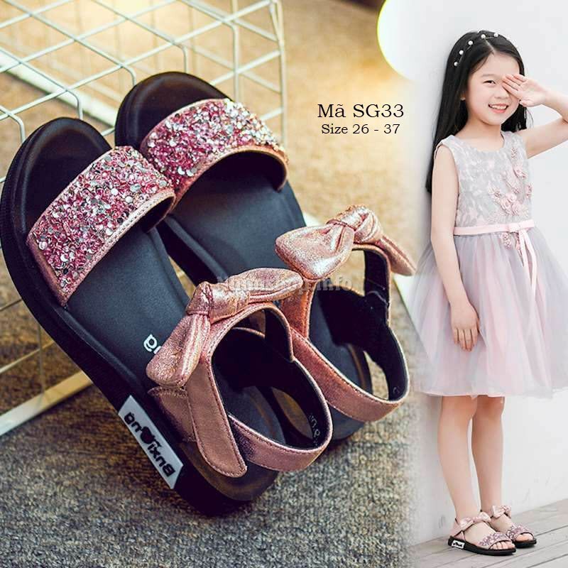 HOT TREND 2020 SANDAL BÉ GÁI 3 - 12 TUỔI MÀU HỒNG DA MỀM ĐÍNH NHŨ ĐIỆU ĐÀ VÀ DUYÊN DÁNG SG33 Kèm ảnh THỰC TẾ