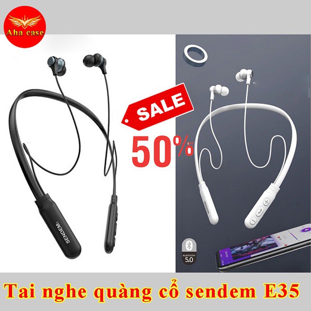 [FREE SHIP] Tai Nghe Bluetooth quàng cổ Sendem E35 Kiểu Dáng Thể Thao, Pin cực trâu 15 TIẾNG, Bảo hành 12 tháng