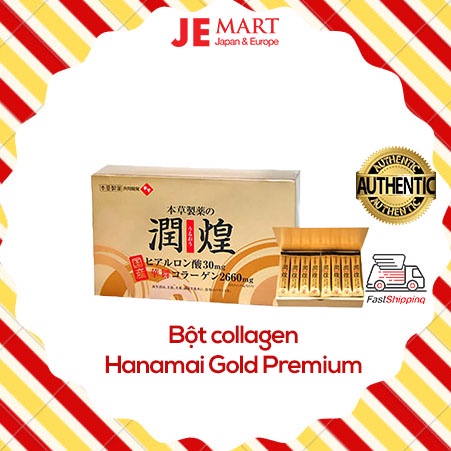 Bột Collagen Hanamai Gold Premium Nhật Bản giúp da khỏe đẹp với thành phần collagen sụn vi cá