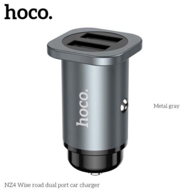 Tẩu Sạc Ô Tô 2 Cổng Sạc Nhanh 24W Hoco NZ4 - Bảo Hành Chính Hãng 12 Tháng