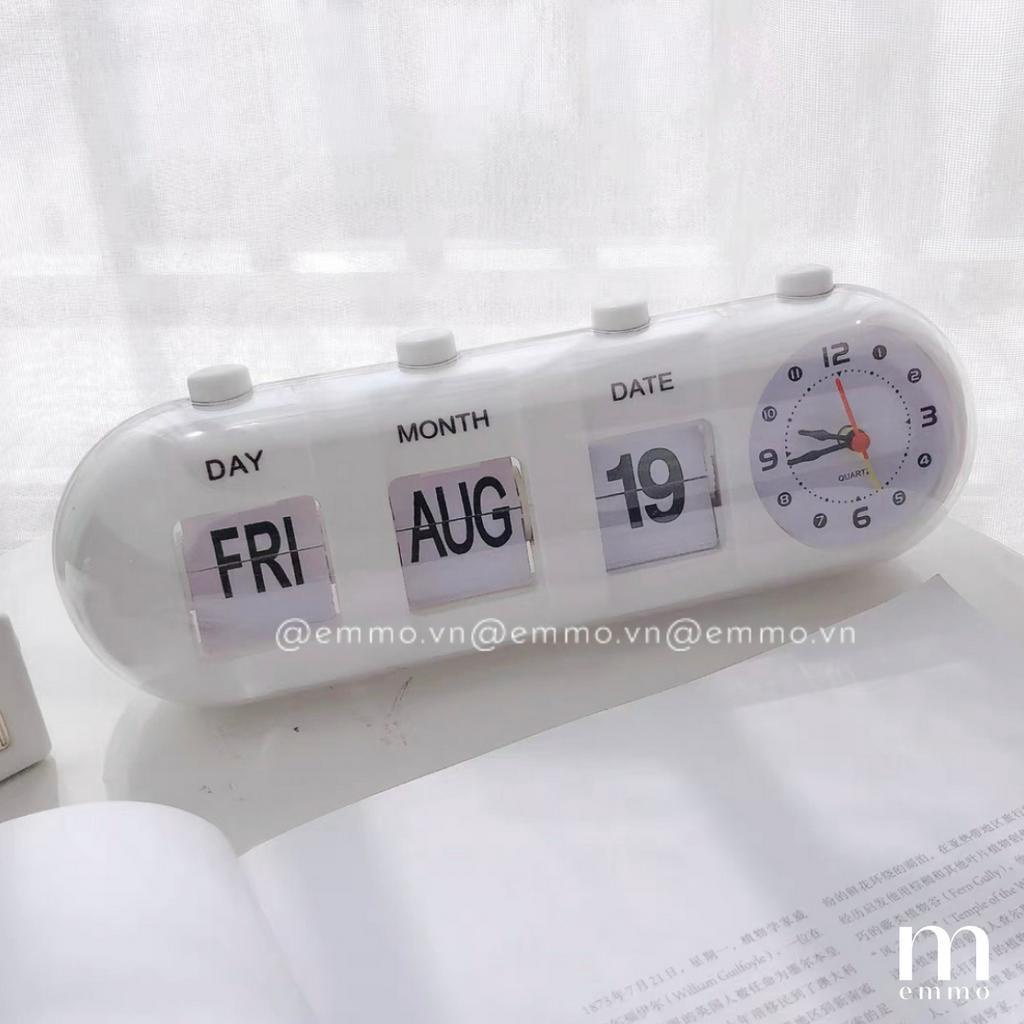 ĐỒNG HỒ BÁO THỨC ĐỂ BÀN KÈM LỊCH EMMO TWISTCAP
