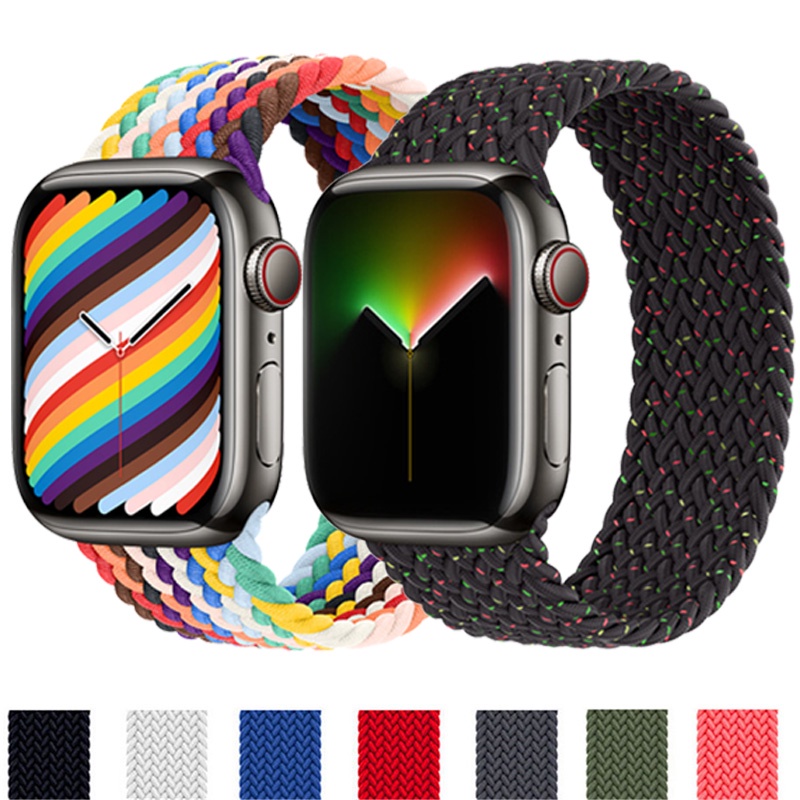 Dây Đeo Đồng Hồ Dạng Bện Kích Thước 44mm 40mm 45mm 41mm 42mm 38mm iWatch serie 3 4 5 SE 6 7