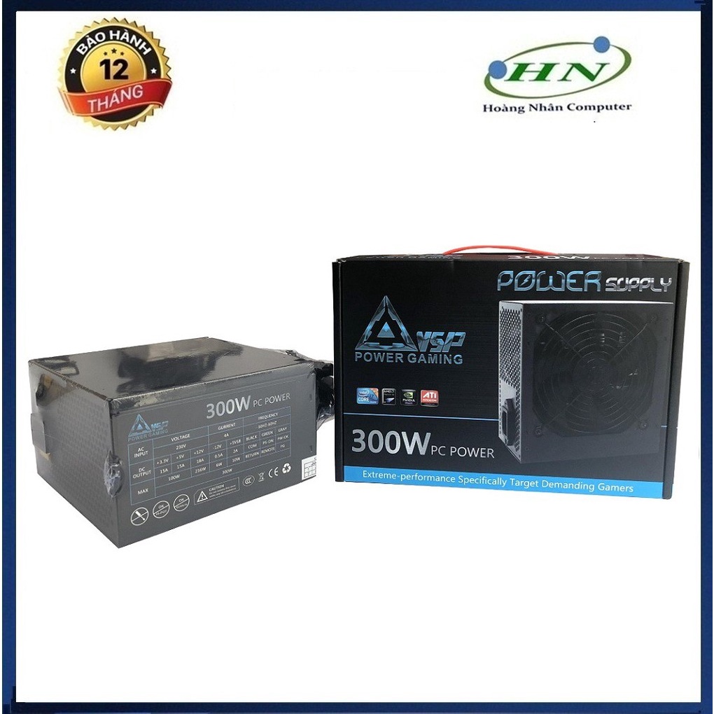 [Mã SKAMSALE03 giảm 10% đơn 200k] Nguồn VSP Công Suất Thực 300W Full Box-Kèm Dây Nguồn Bảo Hành 36 T