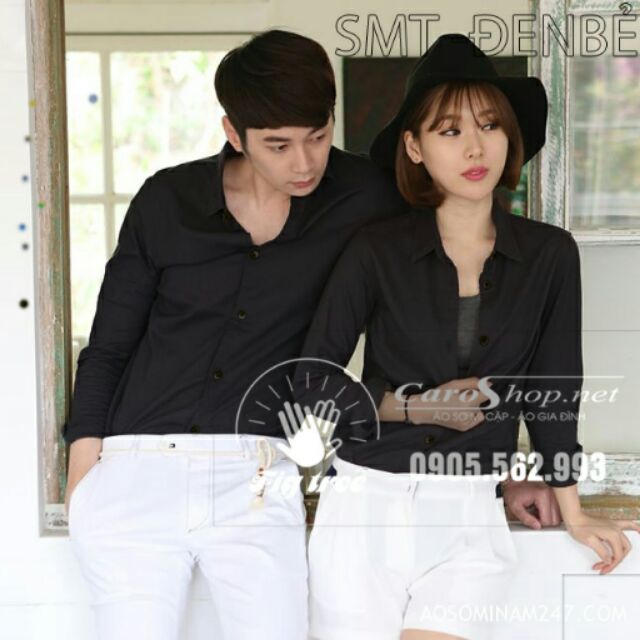 SET SƠ MI CẶP MÀU ĐEN FIGTREE HUYỀN THOẠI &lt;3