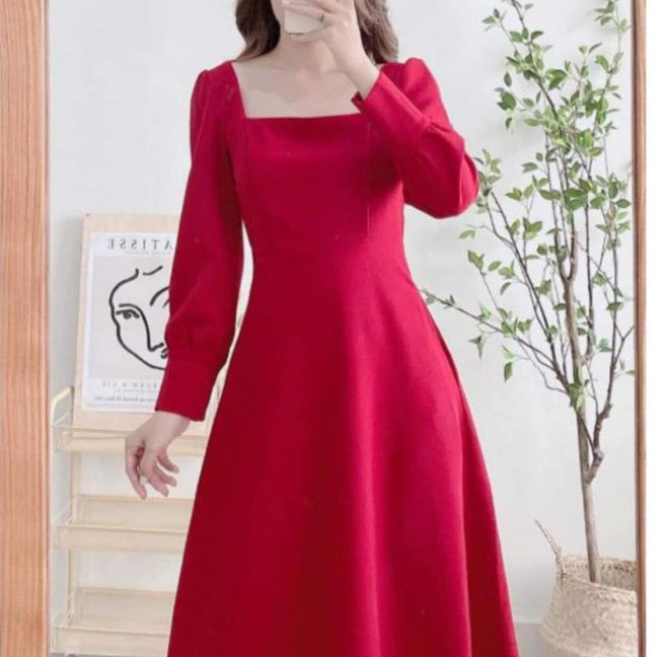 Đầm dự tiệc trắng xòe cổ u vintage | BigBuy360 - bigbuy360.vn