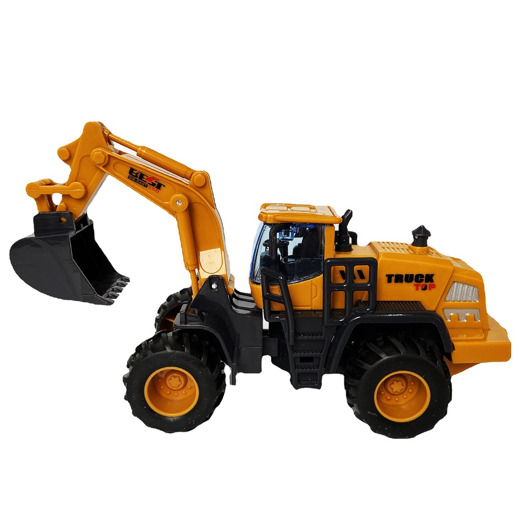 Mô hình xe đồ chơi, Xe Máy Xúc chất liệu nhựa an toàn cho bé, tỷ lệ lớn 5.0