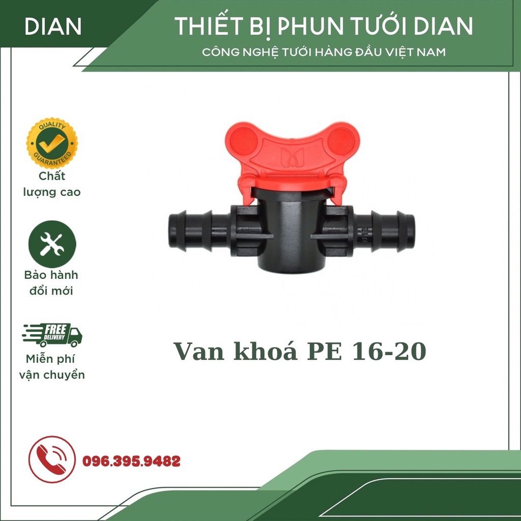 Van khóa nối ống PE 16-20mm