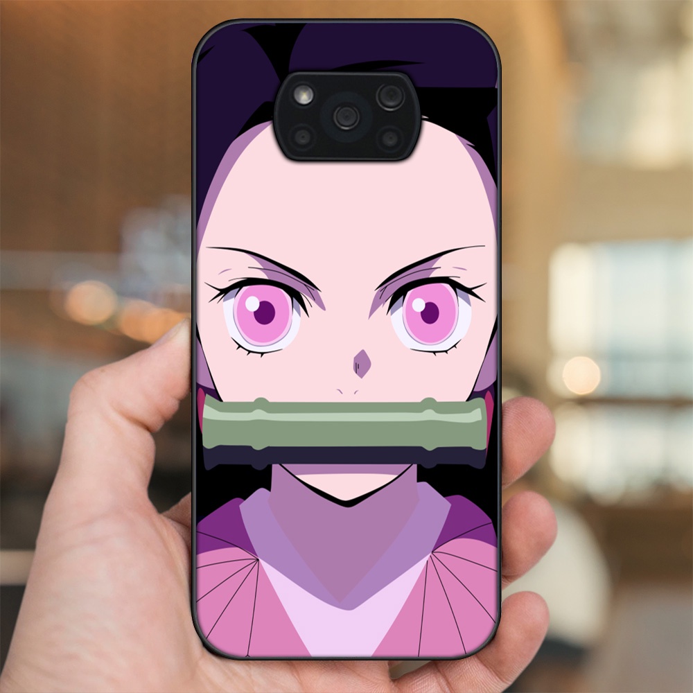 Ốp lưng Xiaomi Poco X3, Poco X3 Pro, Poco X3 NFC viền đen in hình Nezuko Kimetsu no Yaiba