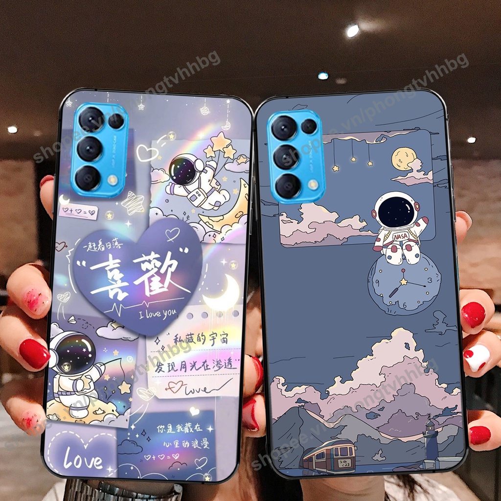 Ốp lưng Oppo Reno5 4G / Reno5 5G / Reno 5 phi hành gia hoạt hình 3D cute giá rẻ
