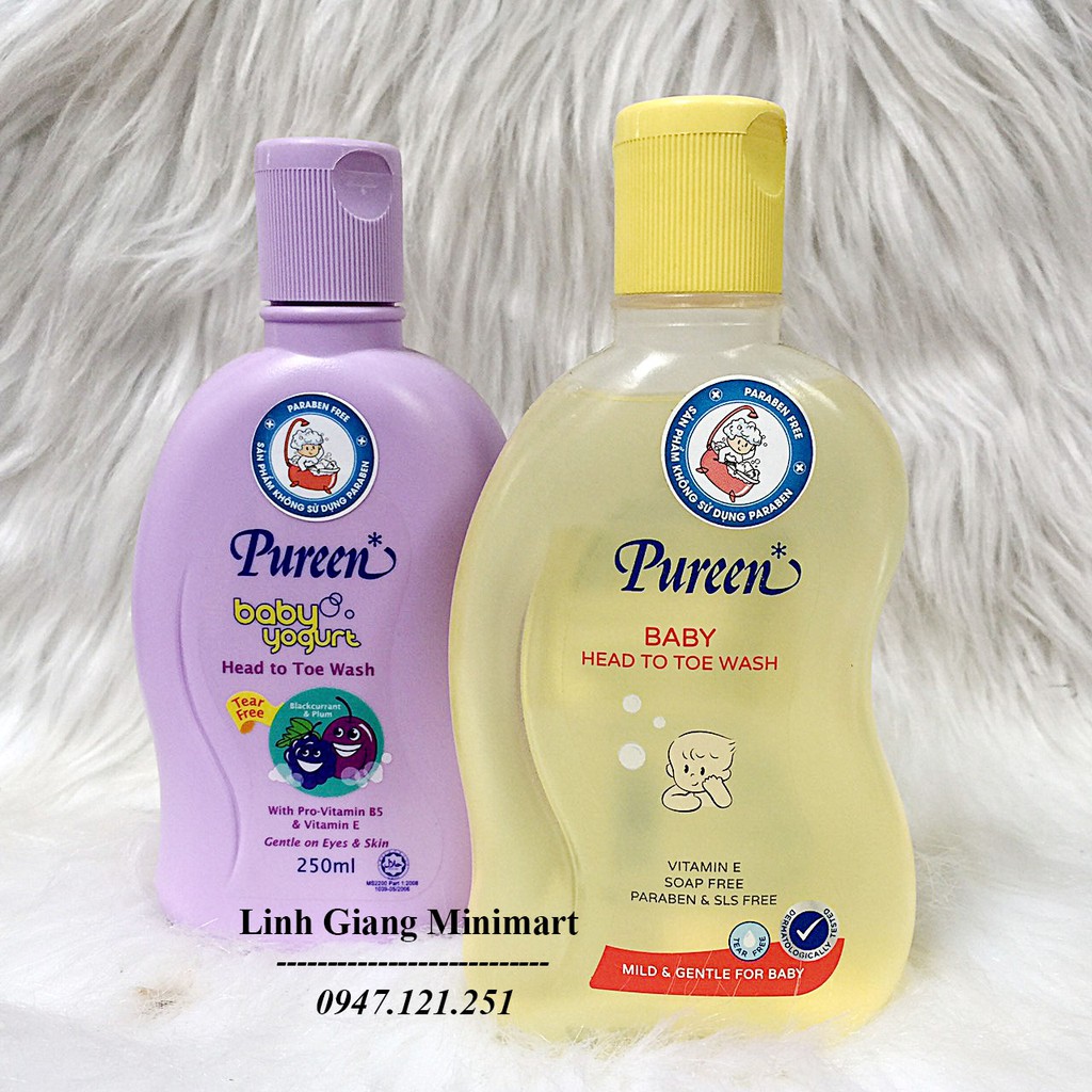 Sữa tắm gội toàn thân Pureen 250ml dành cho trẻ sơ sinh