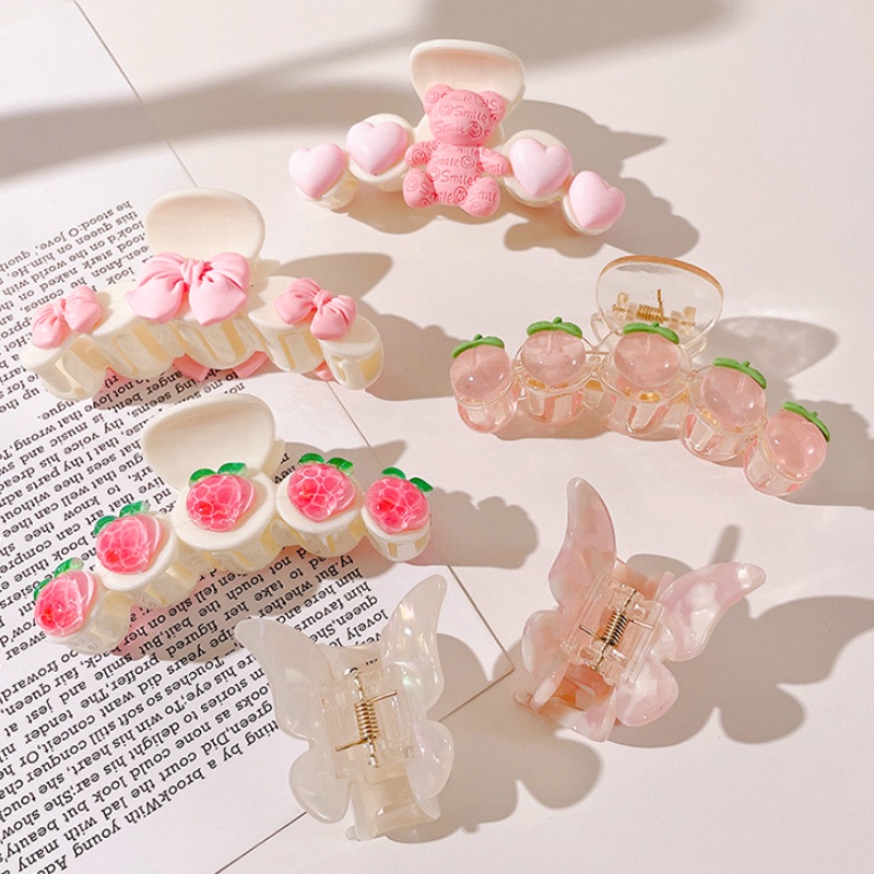 Kẹp Tóc Hình Hoa Tulip / Cá Mập Cỡ Lớn Bằng Acrylic Kiểu Hàn Quốc Dễ Thương Cho Bé Gái