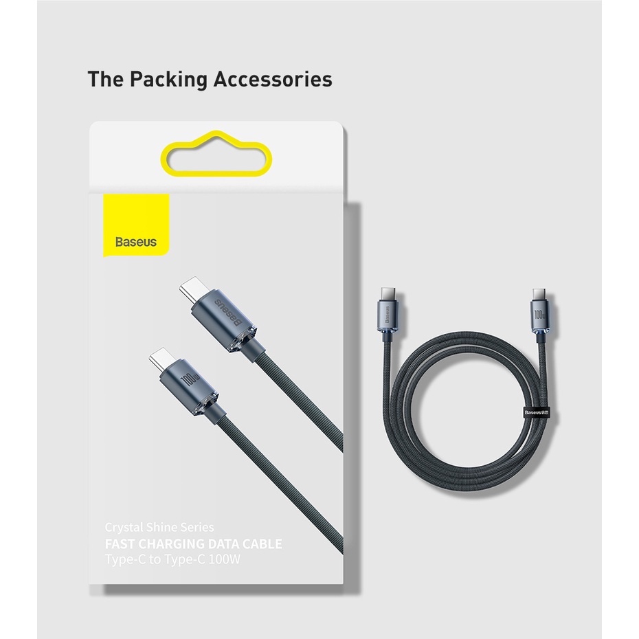 Cáp Sạc Nhanh Baseus 100W USB C Sang Type C Cho Macbook iPad 5A PD Xiaomi POCO X3 Pro Samsung Huawei