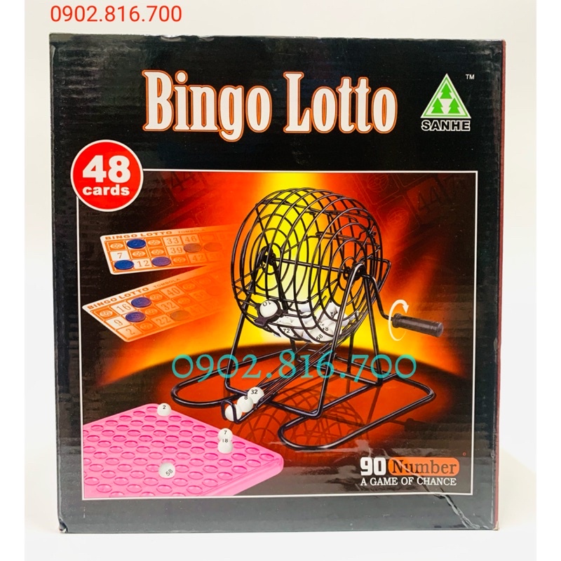 Đồ chơi LÔ TÔ BINGO Lồng sắt 48 tờ 90 số