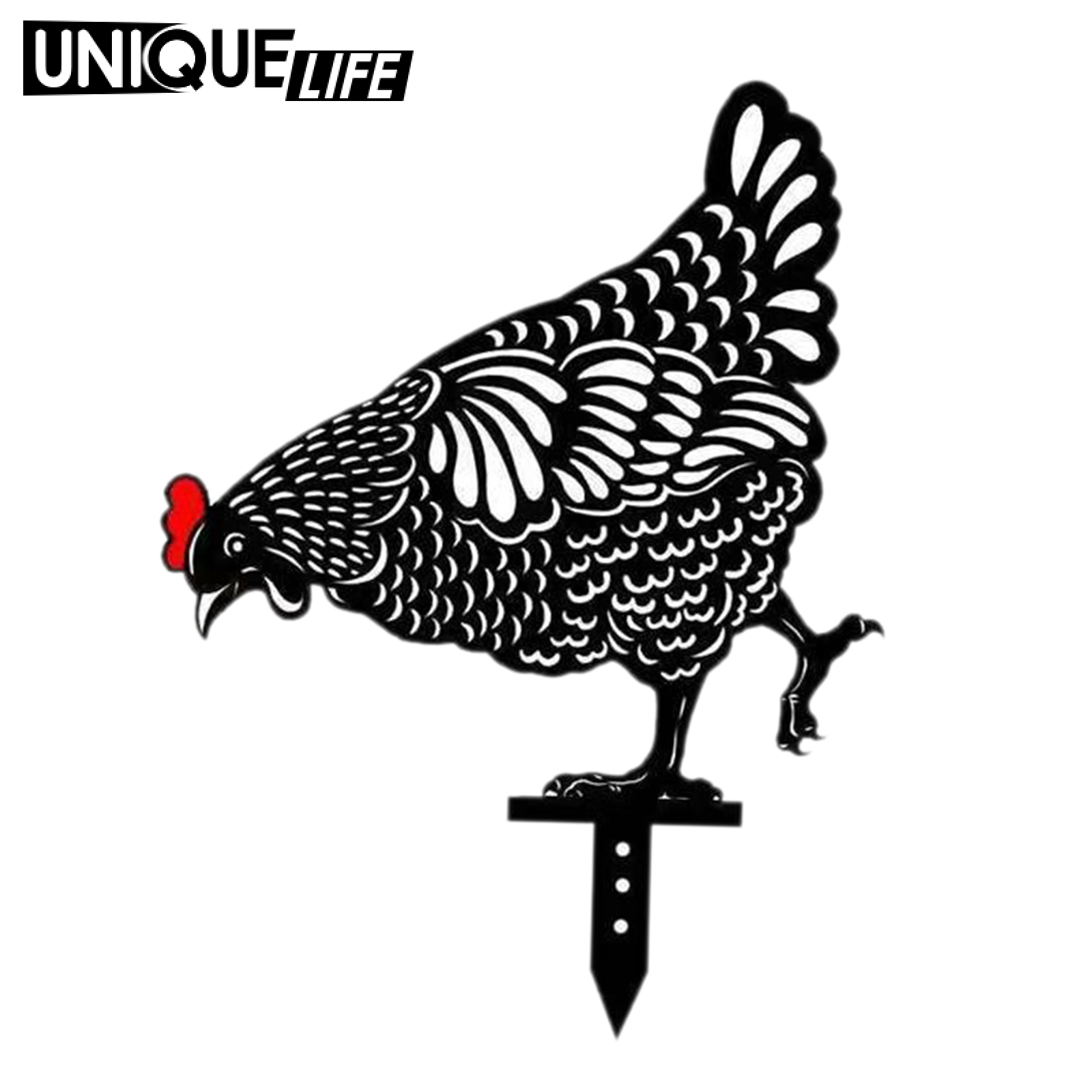 [Unique Life]Acrylic Chicken Yard Art Garden Stake Outdoor Backyards Floor Decoration A