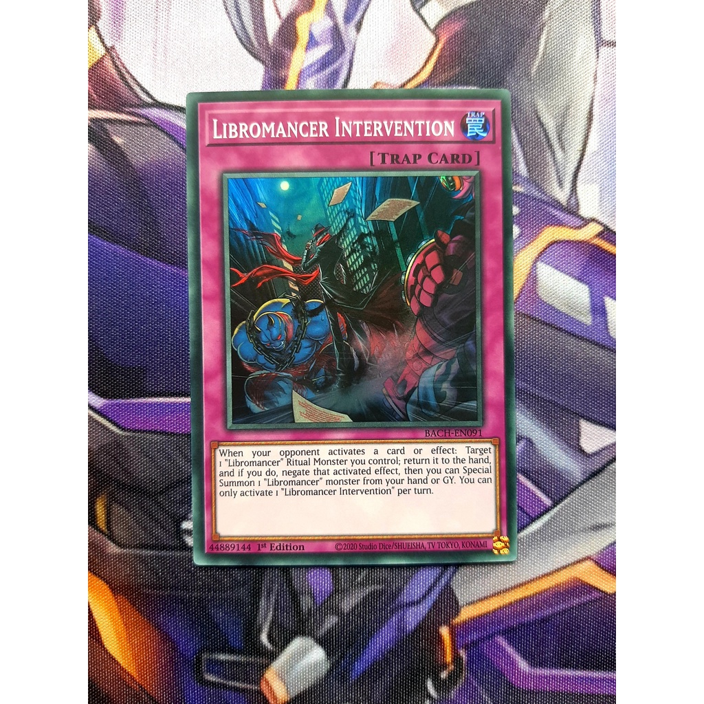 Thẻ Bài Yugioh Trap Libromancer Intervention - BACH-EN091 - Super Rare 1st Edition