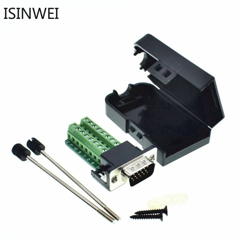 Đầu nối không hàn giắc cắm DB15 D-SUB 3 hàng 15 pin VGA