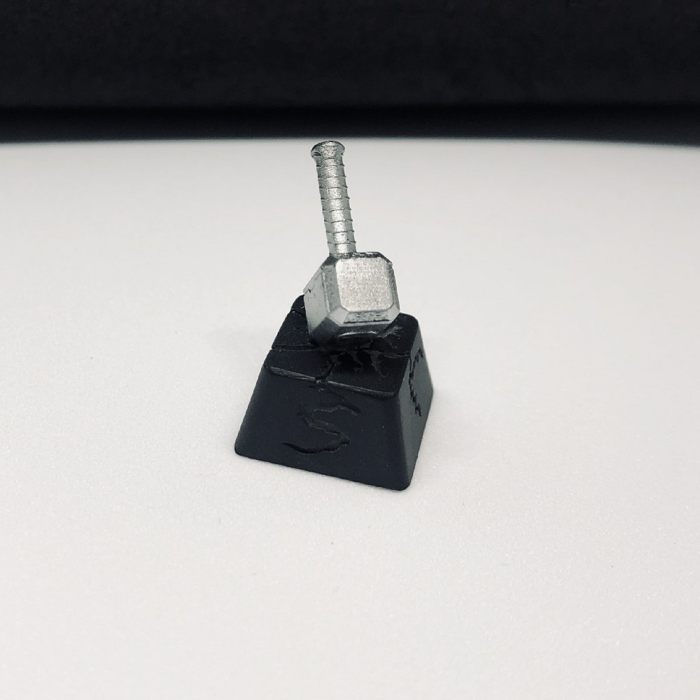 Keycap búa thor artisan handmade xuyên led nút phím lắp cho bàn phím cơ Thor Marvel anime Hammer Mjolnir