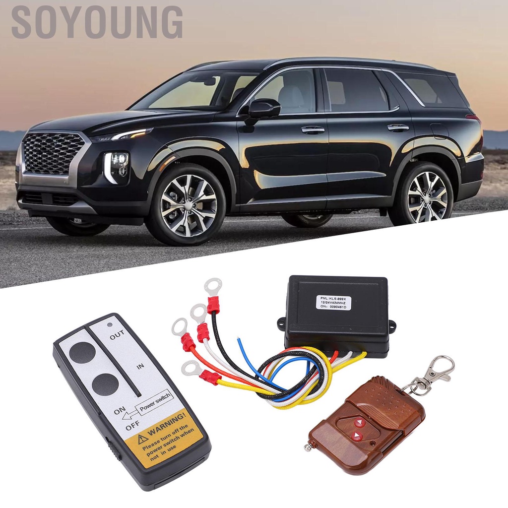 Soyoung Wireless Winch Remote Control Kit High Sensitivity Set 22.86m for Vehicle Accessory