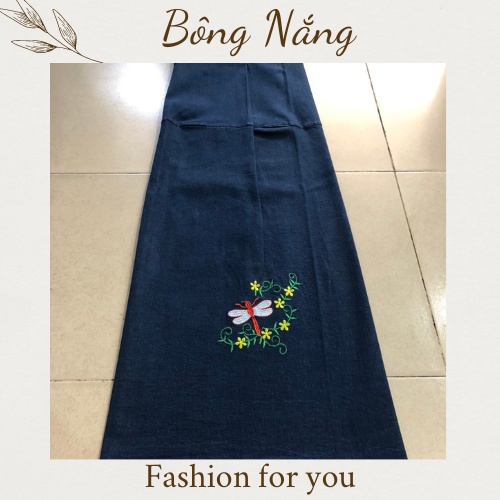 Váy chống nắng Jean cao cấp dạng quây có thêu hình