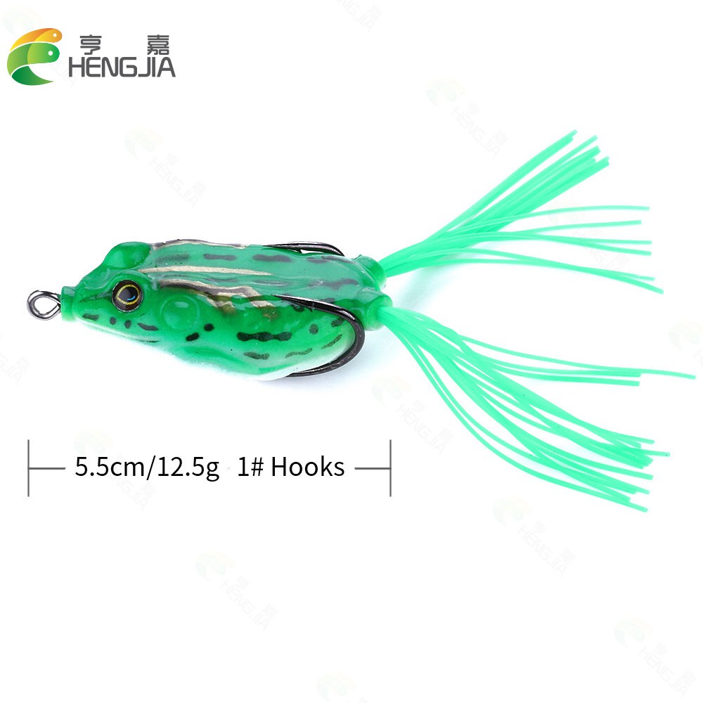 Mồi câu cá hình ếch cá dễ thương HENGJIA 5.5cm