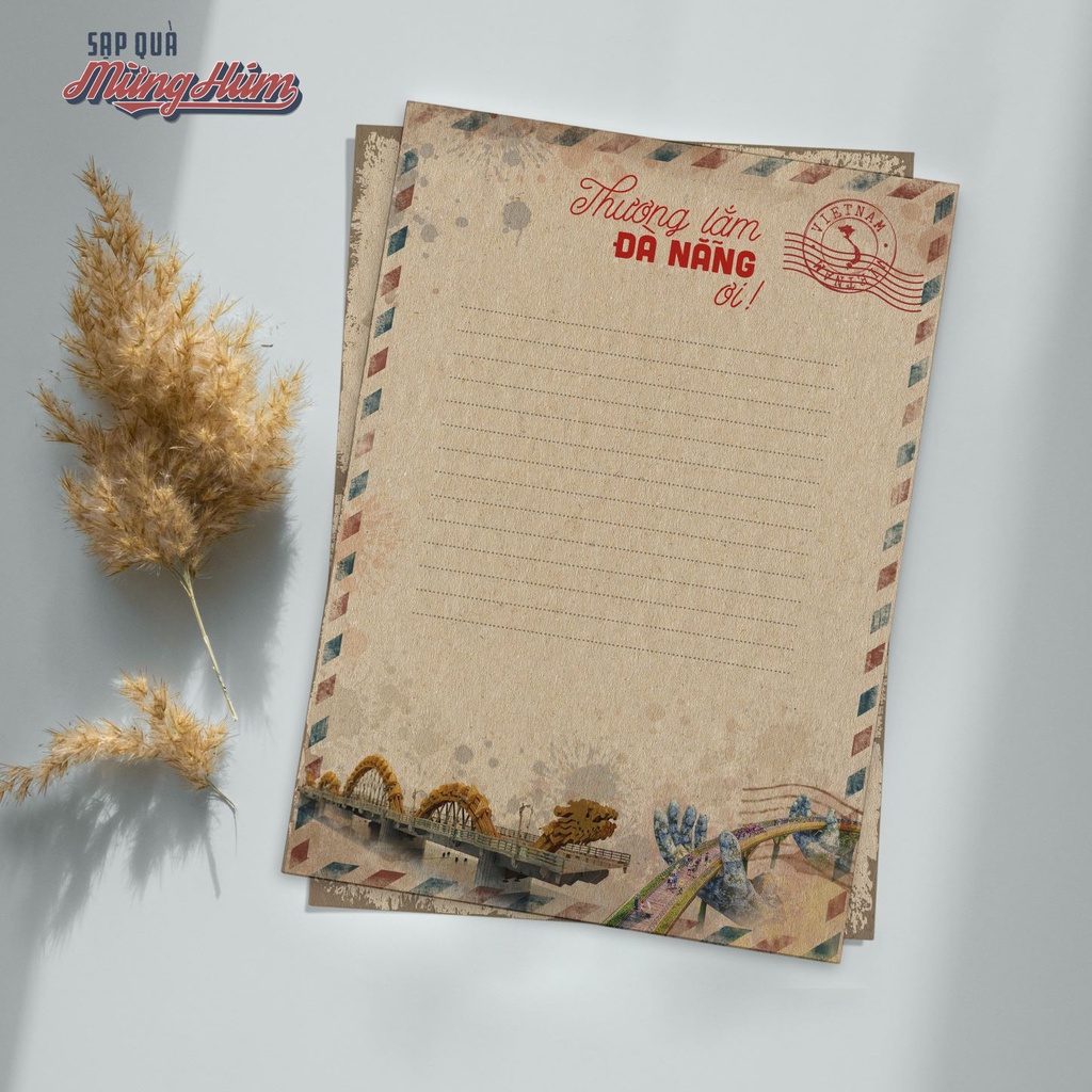 Giấy kraft nâu vintage, gửi lời yêu thương_6 mẫu mới tại nhà Sạp. Kraft dày, màu đẹp