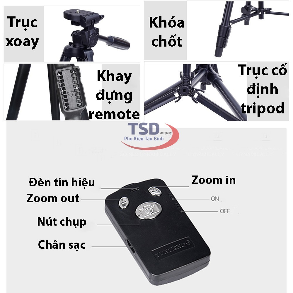 Gậy Tripod 3 Chân YT 5208 Chính Hãng