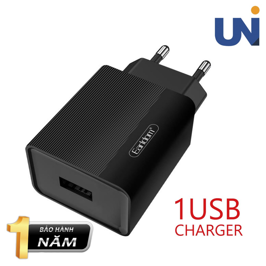 Củ Sạc iPhone Earldom AH-201 cổng kết nối USB 2.1A Cho Các Dòng Cáp Sạc Điện Thoại - IPhone Samsung Oppo Xiaomi Huawei | BigBuy360 - bigbuy360.vn