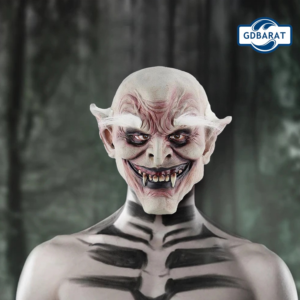 Mặt nạ zombie kinh dị hóa trang halloween lông mày trắng kinh dị độc đáo