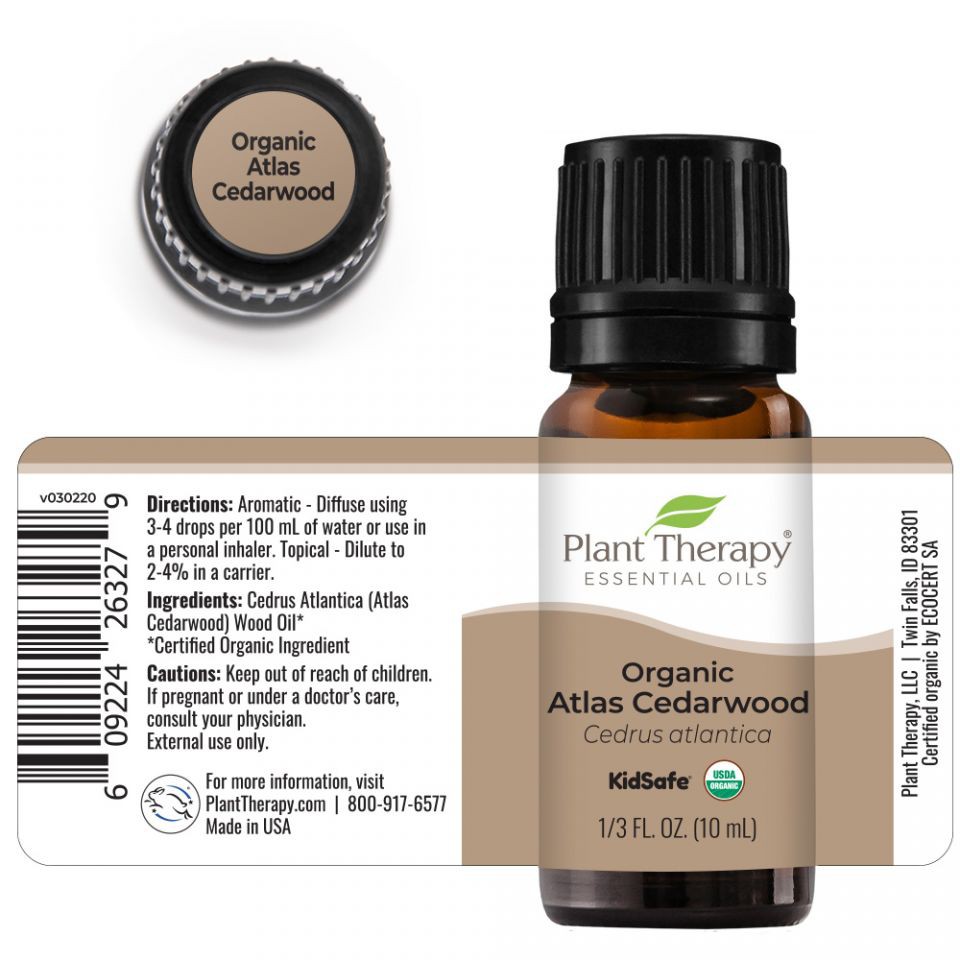 Plant Therapy  - Tinh Dầu Hữu Cơ Gỗ Hoàng Đàn (Cedarwood Atlas) - KidSafe Organic Essential Oil - 10ml