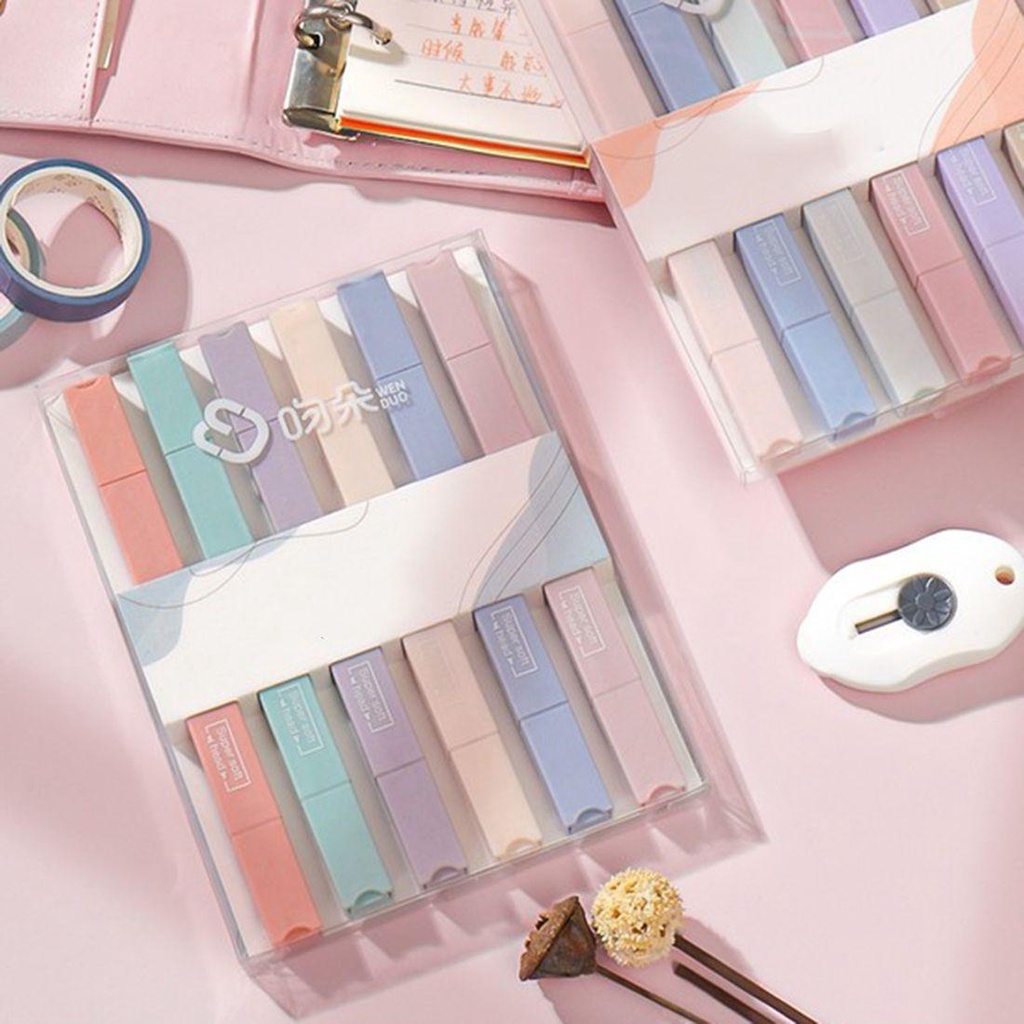 Bộ Bút Đánh Dấu Màu Phấn Mềm Mại Hai Đầu Nhanh Khô Tiện Dụng Cho Học Sinh DIY